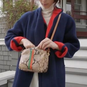 Clare V Vivier Midi Sac Crossbody Bag Cortado Snake